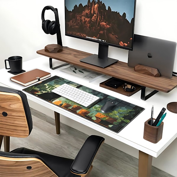 Sødt Gaming Musemåtte, Grøn Vandafvisende Skrivebordsmåtte Skridsikker Gummibase (400 X 900 X 3 Mm)