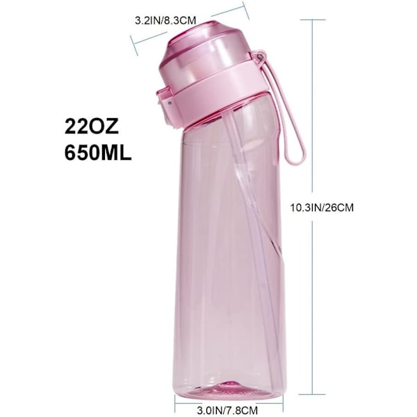 650 ml Doftvattenflaska med 1 Smakskapsel för Utomhussporter, Födelsedagspresenter Transparent Black