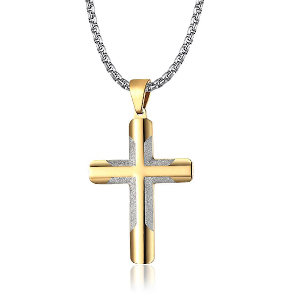 Mænd rustfrit stål Cross Pendant halskæder til mænd Pendant gold