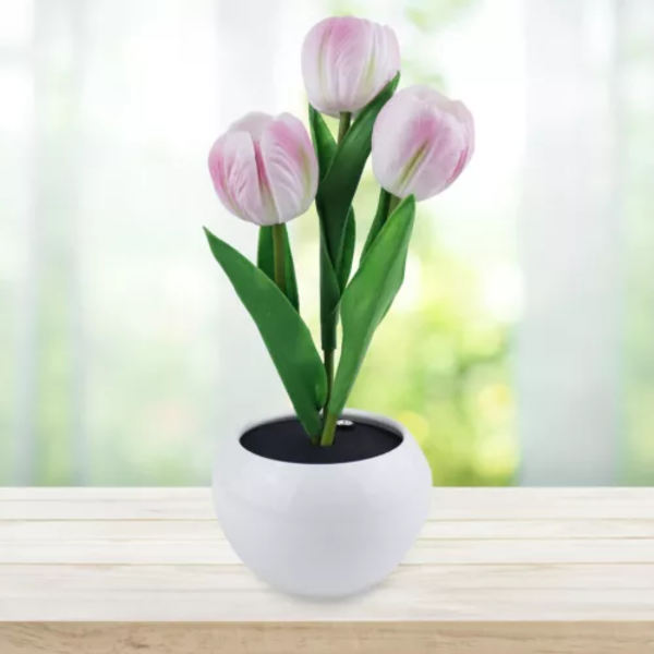 LED Tulipan Sengelampe til skrivebord - sikker læselampe til bryllup eller Valentinsdag A