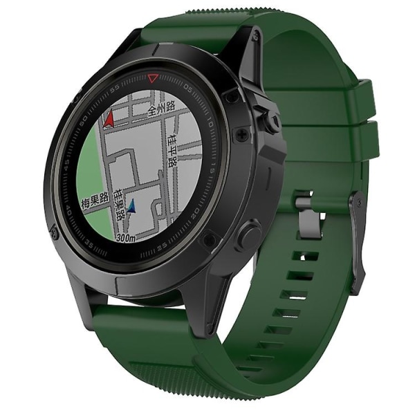 For Garmin Fenix ​​5x 26mm Fenix3 / Fenix3 Hr silikonklokkebånd KJV Army Green)