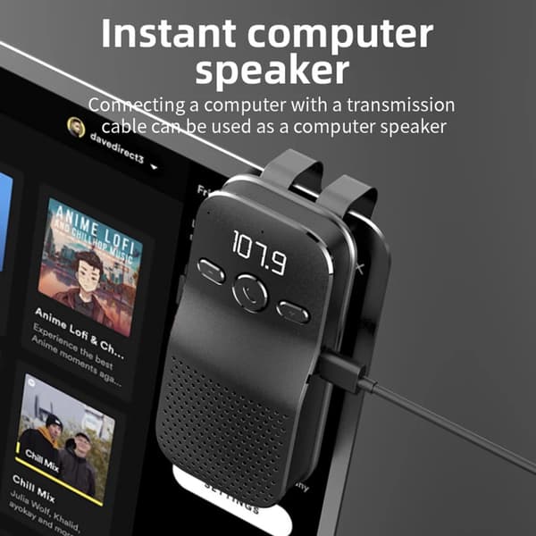 Auton kaiutinpuhelin, aurinkosuojan Bluetooth 4.2 handsfree-äänisarja D