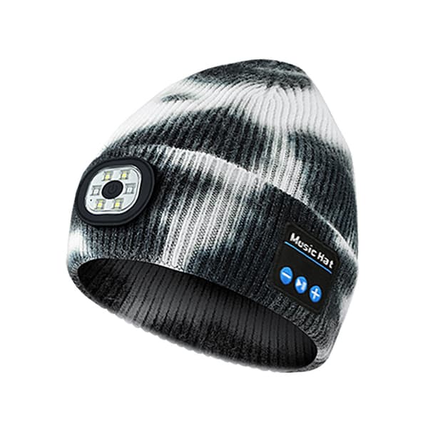 LED Bluetooth-lue, 4 LED trådløs musikk løpehodelyktlue (svart)