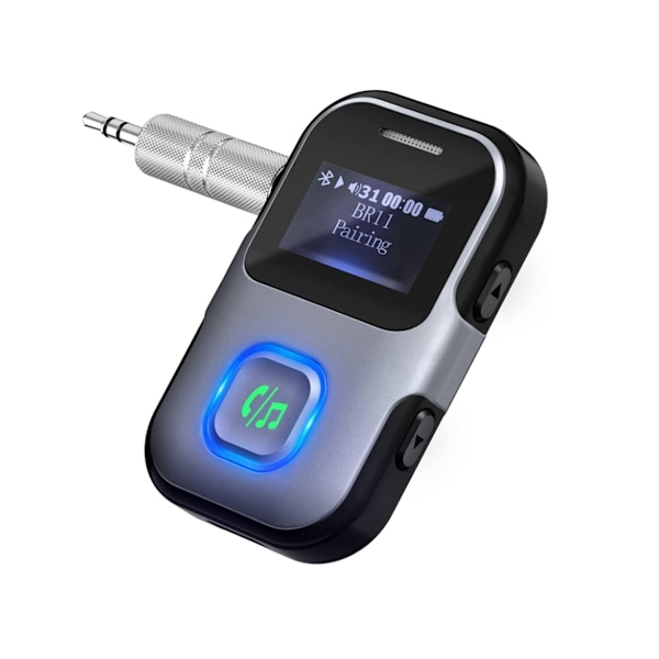 Bluetooth 5.0 Receiver med LCD-display Bluetooth Aux Adapter til bil med støjreducerende mikrofon Trådløst bilsæt Receiver fra