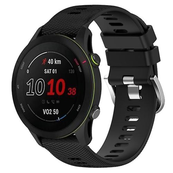 Til Garminactive S 18mm ensfarvet silikoneurrem YQB Black