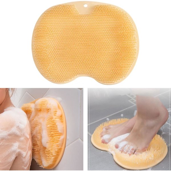 Liukumaton jalkojen pesuharja hierontatoiminnolla suihkuun (https://www.amazon.com/-/es/Hfpengzan-Alfombrilla-exfoliante-almohadilla-limpiador/dp/B0BN5GSBYZ)