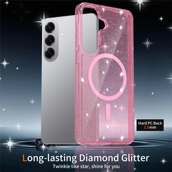 Deksler til Samsung Galaxy S26, magnetisk med skjermbeskytter Pink
