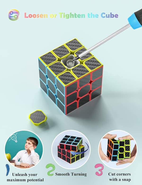 Kulfiber Sticker Rubik's Cube Serie, Velegnet, Sq1 Rubik's Cube 5-delt Sæt