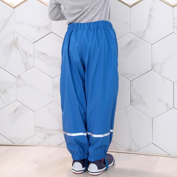 Poikien tyttöjen heijastavat vedenpitävät sadehousut, kevyet sadevaatteet 122cm Blue