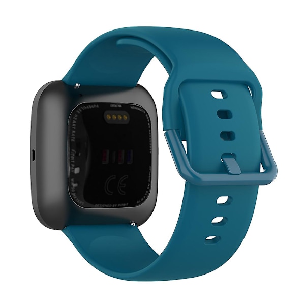 23mm värillinen solkikiinnityksellä varustettu silikoniranneke Fitbit Versa 2 / Versa Lite / Blaze -kellolle, koko: S Dark Green