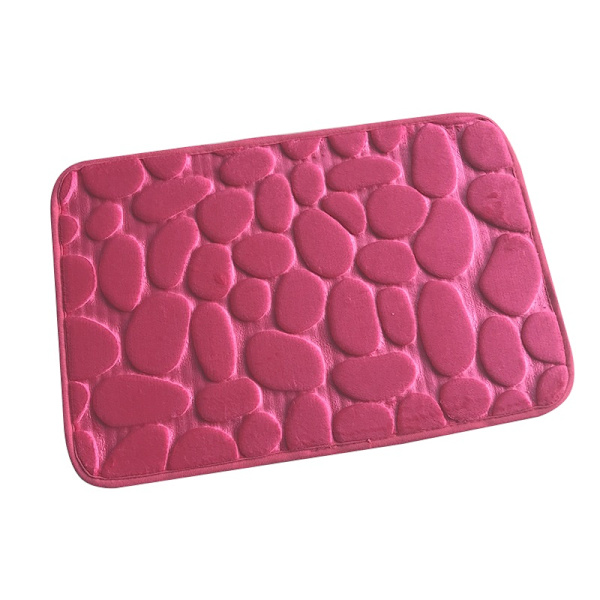 Badrumsmatta Halkfria mattor i handfat Badkar Sidogolv Matta Duschrum Dörrmatta Memory Foam Pad Kullersten präglad pink 50*80cm