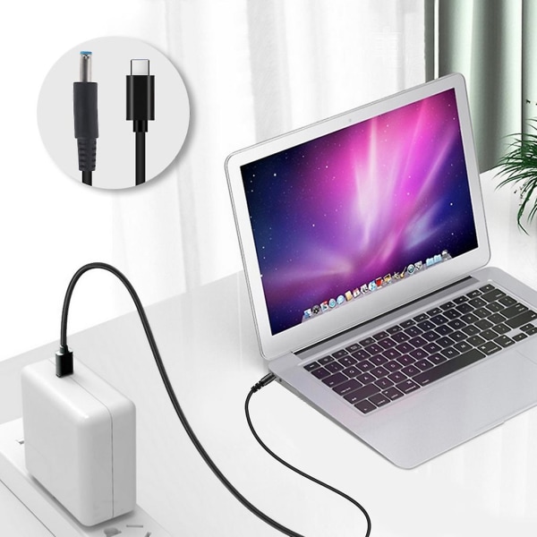 Type-c Pd Ladekabel Konverter til 4,5x3,0mm DC stik Hp-laptop Power Bank