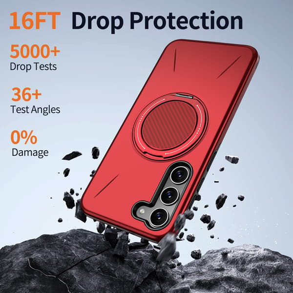 Etui til Samsung Galaxy S23, roterende støtte TPU + PC (rød)