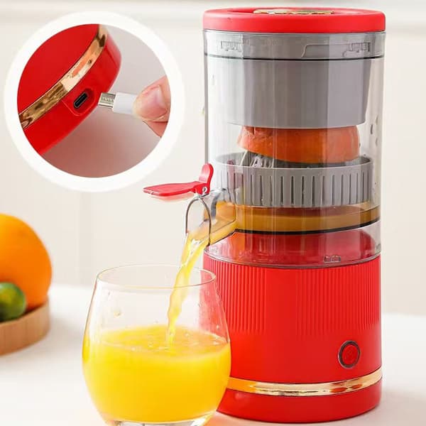 Juicepress 600 ml med automatisk separering, 7,4 V (röd)