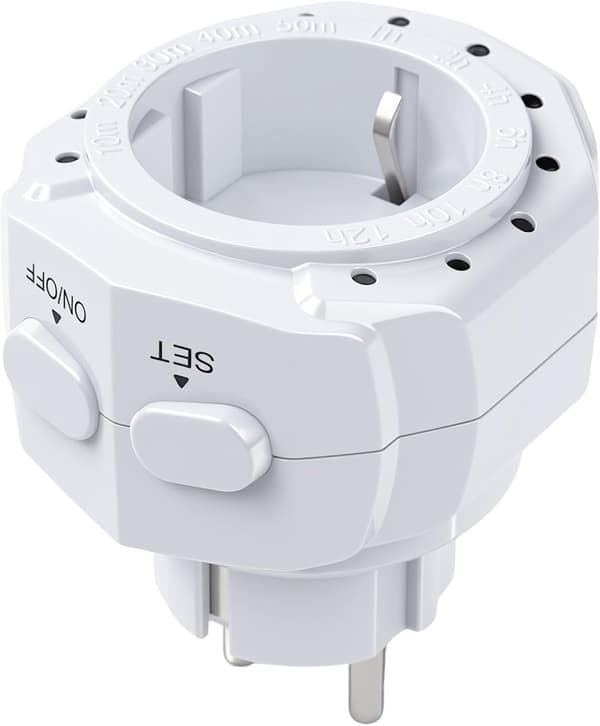 Nedtællingstimerstik, Timerafbryder Med 12 Tidszoner Med 2 Knapper, AC230V 16A 3680W
