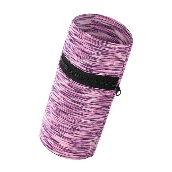 Löparhandledsficka med hög elasticitet och dragkedja (lila ränder)