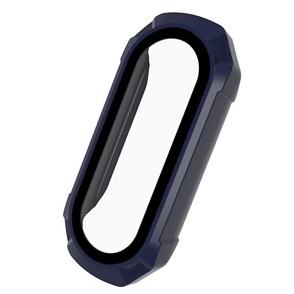 3D Film+Hård PC för Case för Mi Band 6 5 4 3 för Smart Watchband Helskärm Blue