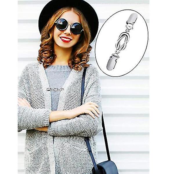 4-delad Retro Sweater Sjal Clip Kvinnlig Formell Skjorta Brosch Clip