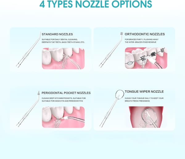 Oral Irrigator - 4 tilstande, 300 ml vandtank (sort)