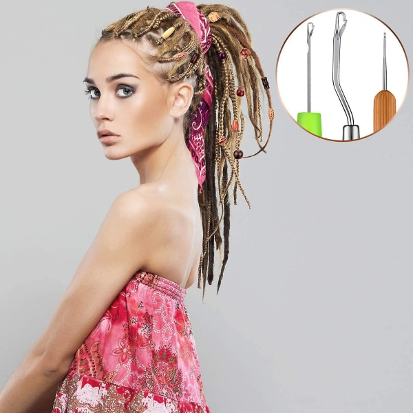 9 delar böjd spärrkrok Set Spärrkrok Dreadlocks Verktyg