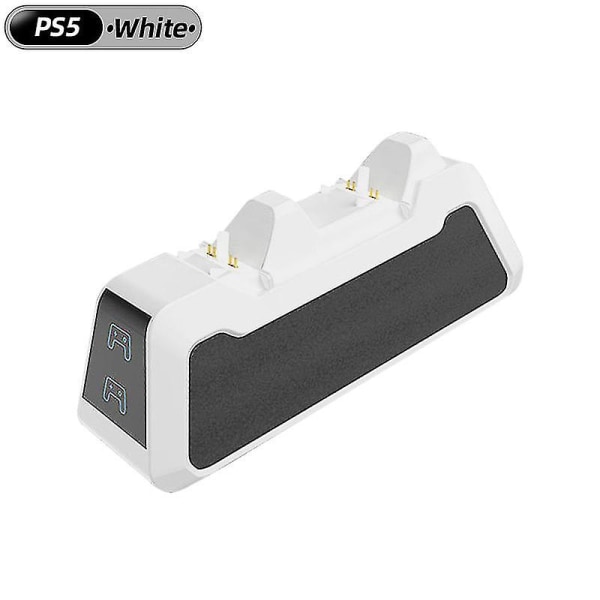 For Sony Ps5-kontroller Lader Usb-port Dualsense hurtigladestasjon med LED-indikator for opplading 2 PS5-kontrollere