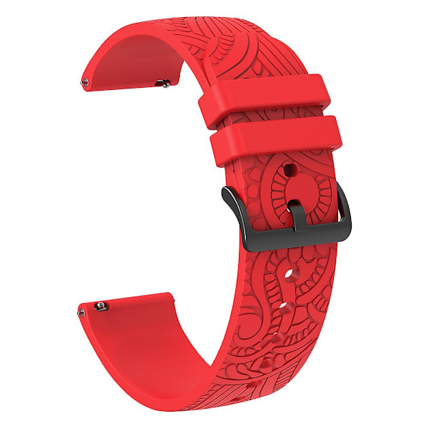 20mm Watchband Patten Silikonrem for Garmin Vivomove/samsung Gear Sport/pebble 2/huawei Watch 2 Red