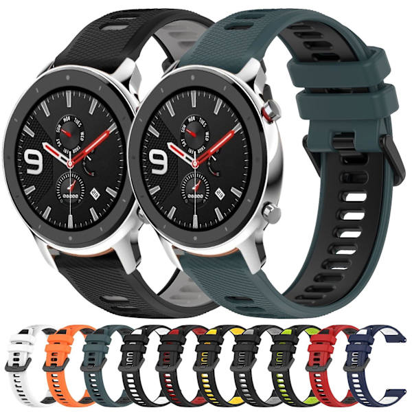 Sports to-farvet silikoneurrem til Amazfit GTR 4 Pro