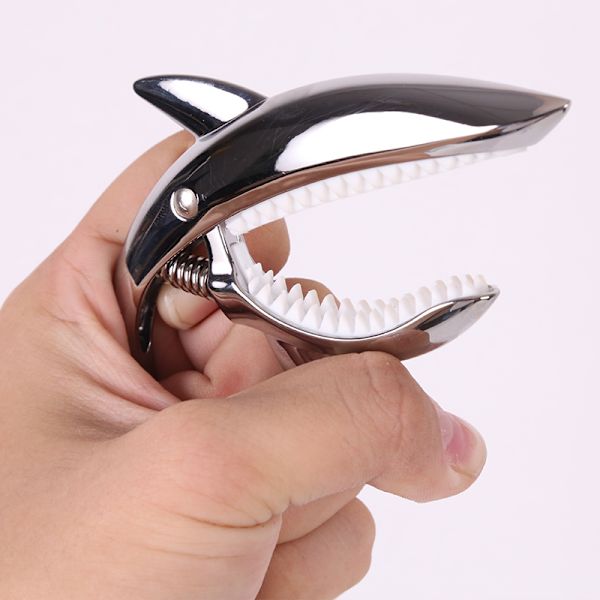Gitarr Capo Shark Akustisk stämmare Gitarrtillbehör Snabbbytesklämma Elgitarr Shark Capo Musikinstrument Acousti silver