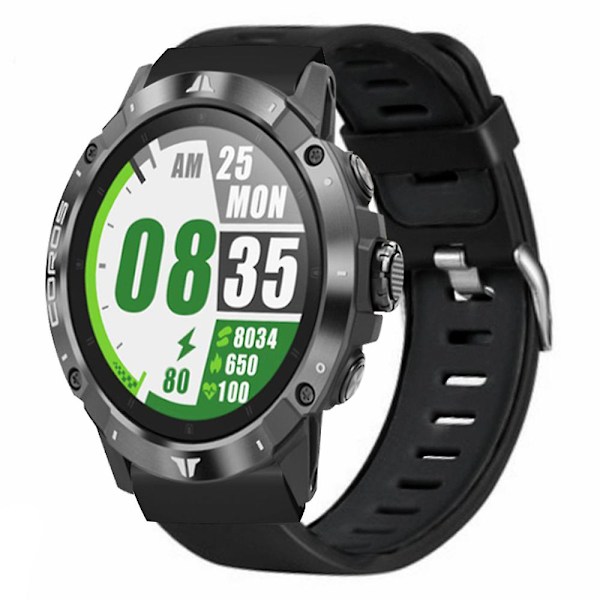 26mm PC-kontakt Silikon Dubbelfärgad Sportklockarmband för Coros Vertix 2/ Garmin Fenix 7x/6x/5x Black Dark Grey