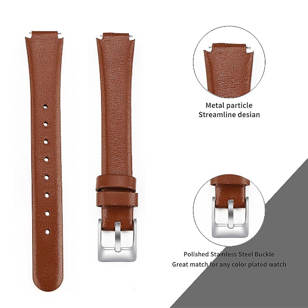 For Fitbit Inspire / Inspire HR älykellohihna, ylin kerros naudannahkaa, rannehihna, KOKO L-6,7-8,1 tuumaa Brown