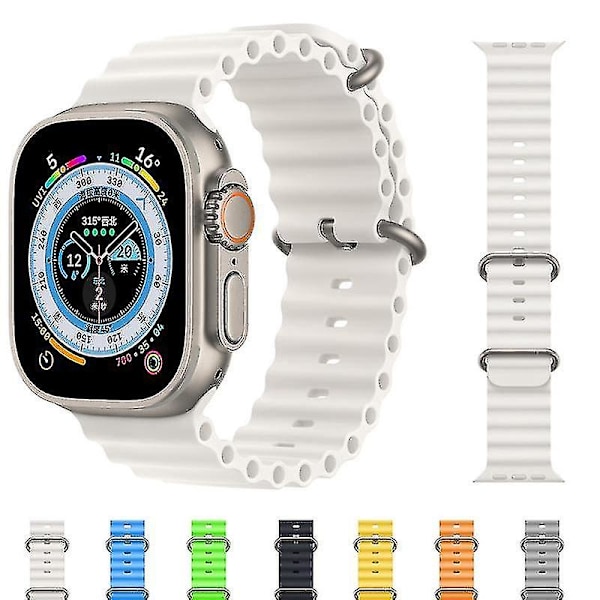 Klokkestropper Ocean-stropp for Apple Watch Ultra 49mm/Series 8/7 45mm/6/5/4/SE/SE (2022) 44mm/3/2/1 42 Starlight A Apple Watch Ultra 49mm