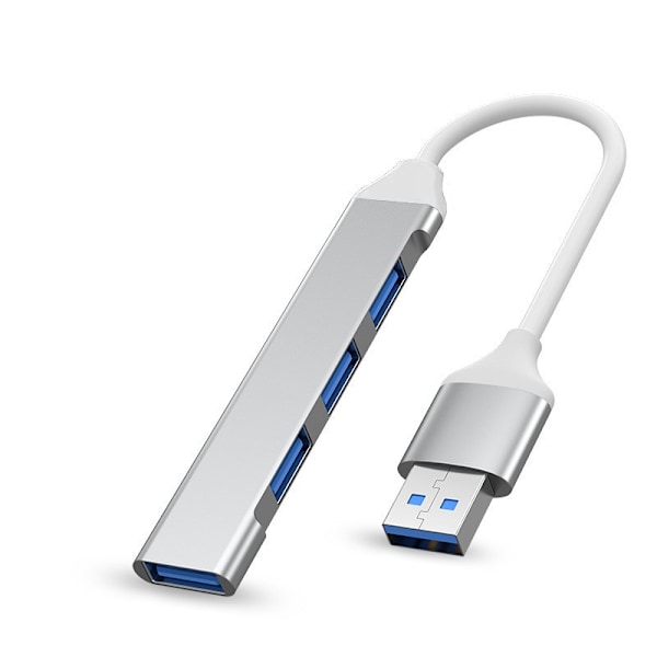 Usb Hub Multiport Adapter, 4-i-1 Usb Port Splitter, 5 Gbps Dataöverföring, Aluminium (Silver)