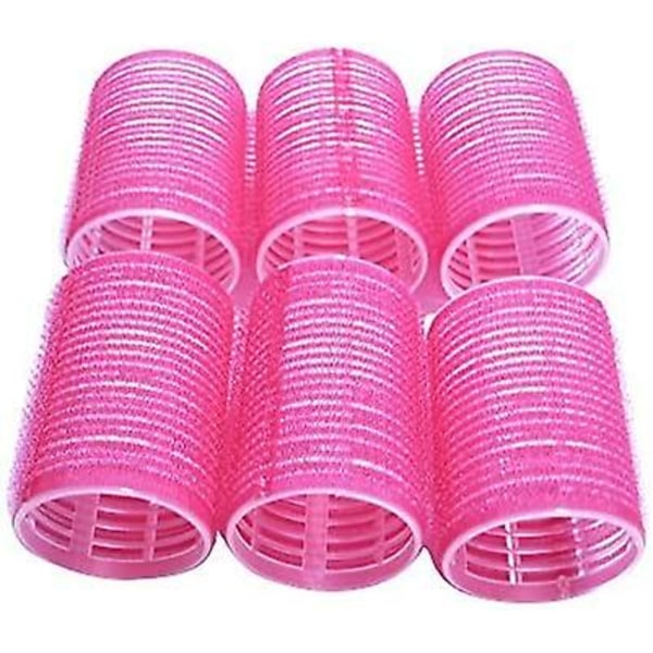 48 mm store hårruller, selvgreb, salon frisørkrøller, store, (rosarød) ,12/24 pakke 24 Pack