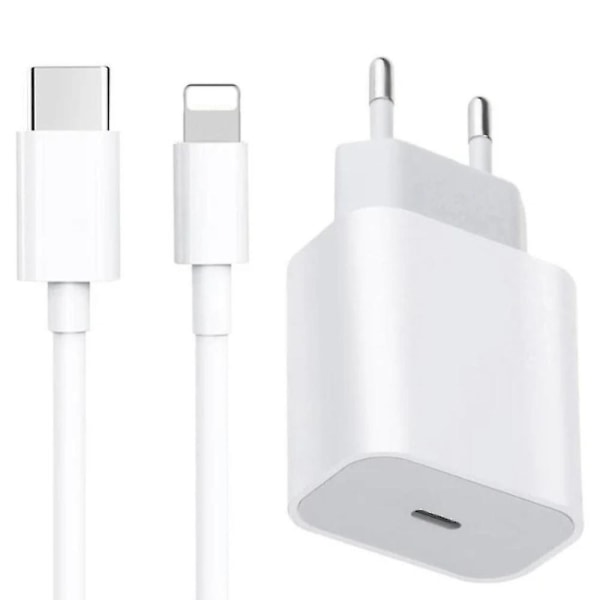 Ssdlv För Iphone 20w Laddare Apple 11/12/13 Usb-c Till Lightning Power 1m Datakabel Eu Plug