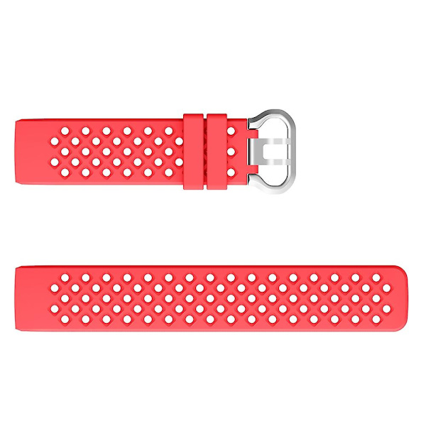 För Fitbit Charge 3 / 4 ihålig fyrkantig silikonrem Red