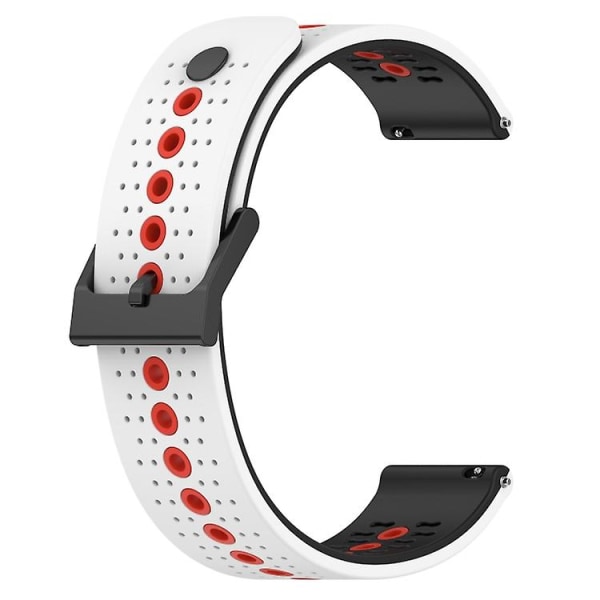 Til Garmin Venu Sq 20 mm Tricolor åndbart silikone urbånd LHY White-Black-Red