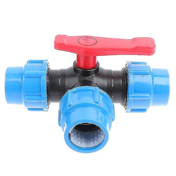 1 stk Nyttig Pe tre-vejs hurtig forbindelsesrørventil A1(Blue 20mm)
