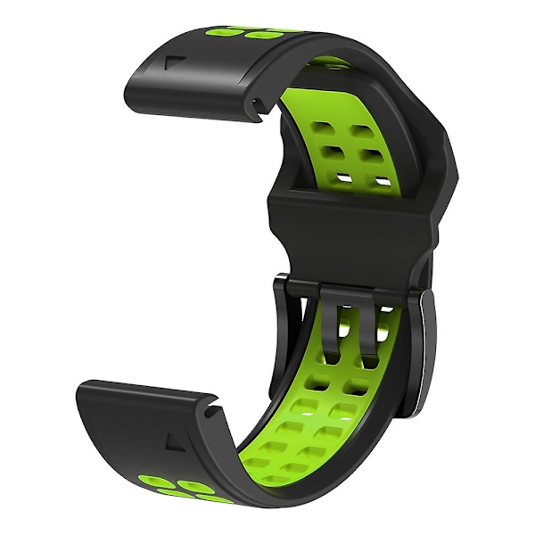 Silikone Rem til Garmin Fenix 6 Black Lime Green