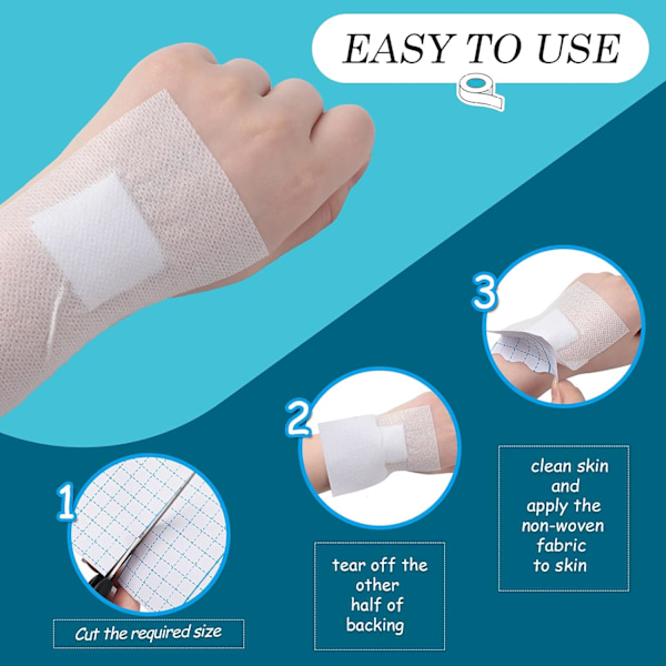Icke-vävd Andningsbar Tejp Antibakteriellt Sårförband Fixeringsbandage (15 cm x 10 m)