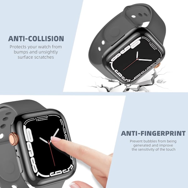 3-pack kompatibla med Apple Watch-fodral 38 mm, mjukt HD-skärmskydd med hög känslighet för iWatch Series 3/2/1 38 mm (3 transparenta) Black/Rose Gold/Clear  45mm