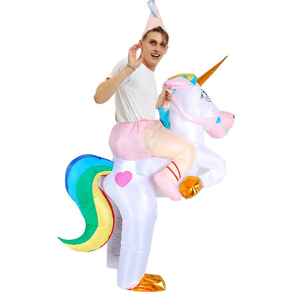 Unicorn Jumpsuit Kostume Oppustelig Suit Cosplay Fantasy 150-190cm