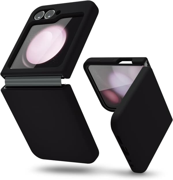 Etui til Samsung Galaxy Z Flip 6, flydende silikone TPU-cover (sort)