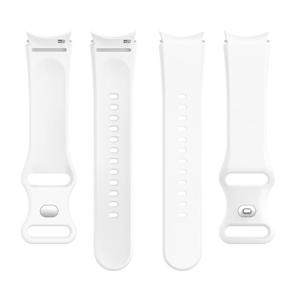Til Samsung Galaxy Watch 4/Watch 4 Classic Watch Band 20mm Rem med Butterfly Spænde White, White A Samsung Galaxy Watch4