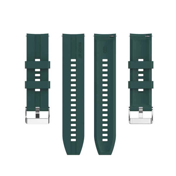 For Huawei Watch Gt 2 46mm klokkerem med sølvspenne Dark Green