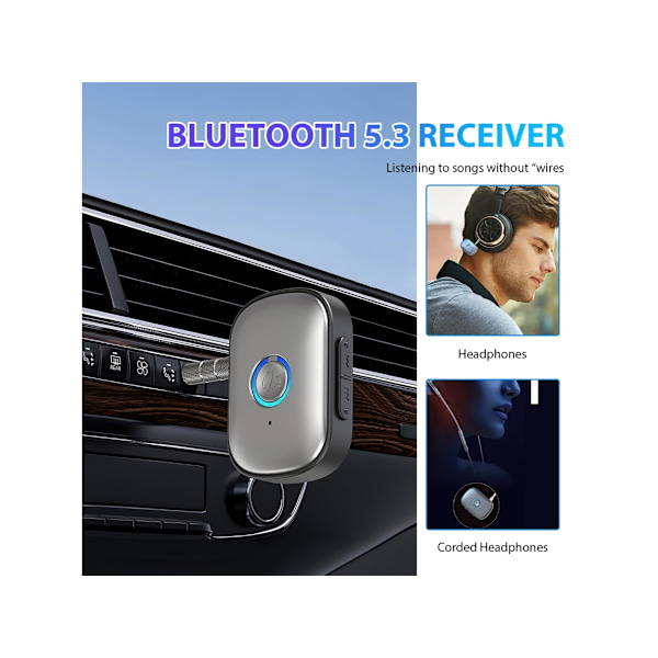 Bluetooth 5.3 Lähetin Vastaanotin 3.5mm Aux Langaton Audio Lähetin Adapteri Bluetooth Lähetin Kotistereoille Hifi