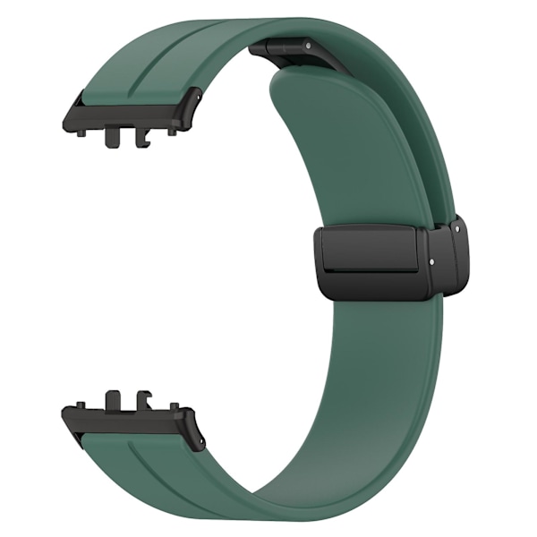 For Samsung Galaxy Fit3 SM-R390 Silikonrem for håndleddet med foldespenne Dark Green