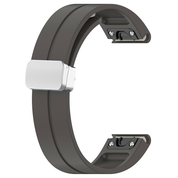 Silikoninen 26 mm taittuva hopeasolki ranneke Garmin Fenix 7x/7x Solar/tactix 7 Pro -kellolle Grey