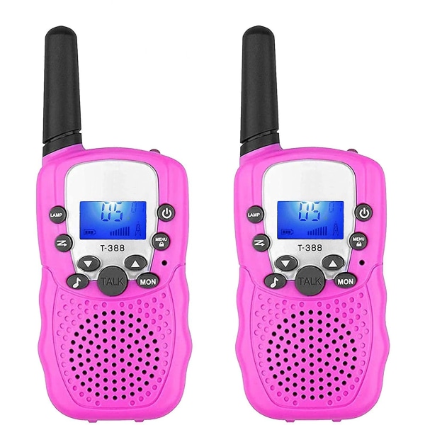Walkie talkies för barn 3 km lång räckvidd för barn Walky talky handdator Pink