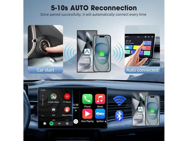 Carplay Adapter 2-i-1, Til Biler Med Carplay, Til iOS 10 Og Android 11