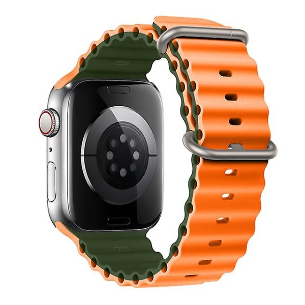 Ranneke Apple Watch Ultra Band 49mm 44mm 40mm 45mm 41mm 42mm 45mm kelloranneke silikonirannekoru Iwatch Series 7 8 4 5 6 3 Se 38mm 40mm 41mm orange green